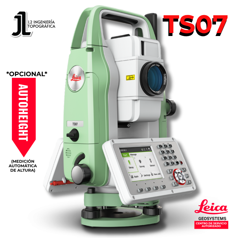 Estación total Leica TS07 con AutoHeight para medición automática de altura